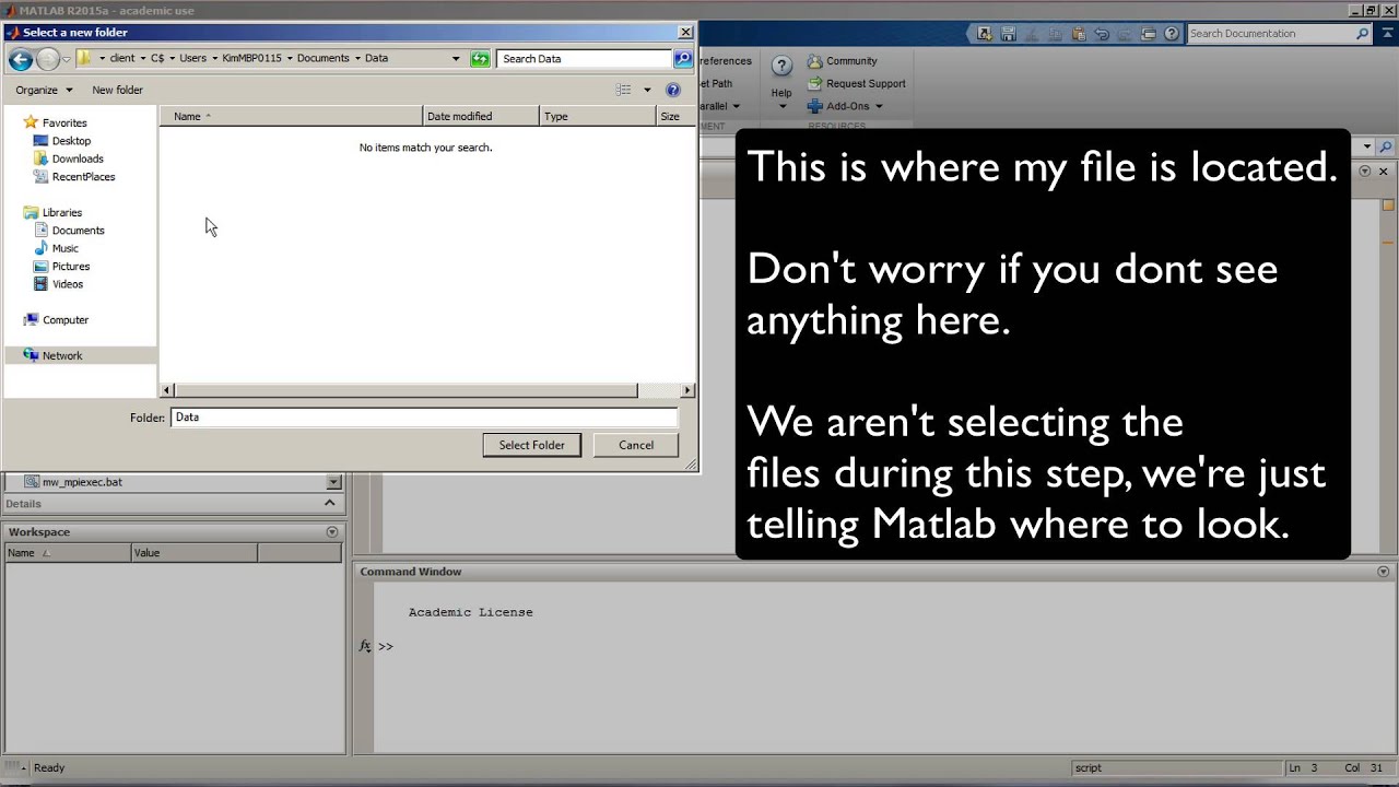 Matlab: Accessing files and directories - YouTube