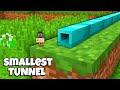 Why this TINY VILLAGER builded SMALLEST TUNNEL in Minecraft ! PIXEL BASE !