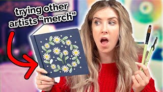 I Bought & Tried Other Art Youtubers "Merch" Art Supplies...uh oh