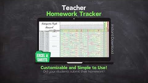 Teacher Homework & Assignment Tracker using Microsoft Excel & Google Sheets