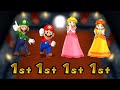 Mario Party 9 Minigames - Mario Vs Luigi Vs Peach Vs Daisy (Master Difficulty)