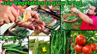 July Me Ugaiye Ye 10 Sabziyan Gamle me~ Rainy Season Vegetables To Grow In Pots with full updates