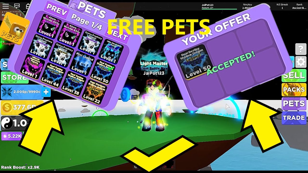 ninja legends codes for legendary pets