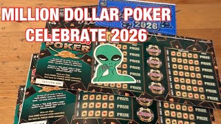 Million Dollar Poker & Celebrate 2026 Tickets‼️California Lottery Scratchers🤞🍀🍀🍀