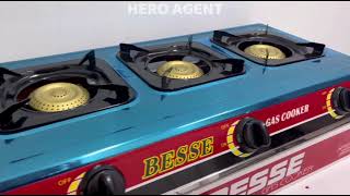 3 Burner Gas Stove By Hero Agent ( PUSAT BORONG HERO)