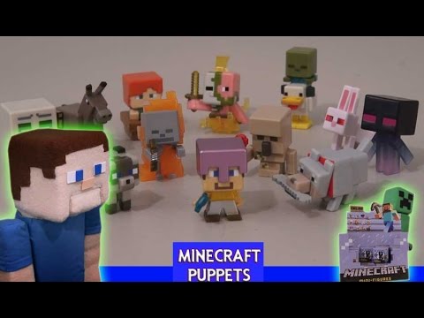 Minecraft Toys Series 5 Ice Set Unboxing Mini Figures Puppet Steve