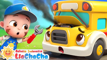 Bus Rusak🔧🚌| Roda di Bis | Wheels on the Bus | Lagu Anak-anak Seru |  LiaChaCha Bahasa Indonesia