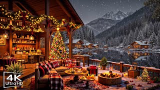 Christmas Jazz Background Music with Warm Crackling Fireplace to Relax 🎄 Christmas Cafe Ambience Thumb