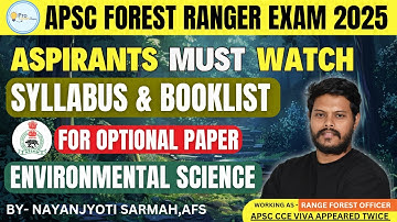 APSC Forest Ranger Recruitment 2025 | Environmental science optional booklist & syllabus #apsc
