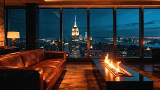 Sunset in New York | Soft Jazz and a Cozy Fireplace for Elegant Evenings screenshot 3