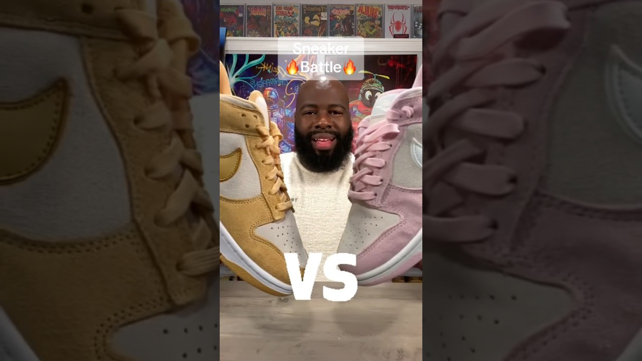 Sneaker Battle Nike Dunk Low Celestial Gold Suede VS Nike Dunk Low Pink Foam 