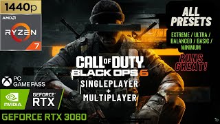 CALL OF DUTY: BLACK OPS 6 (Day 1) RTX 3060 6GB Ryzen 7 5800H | 1440p | All Presets | Legion 5 Pro