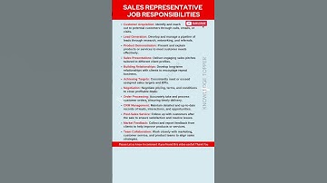 Sales Representative Job Description | Sales Representative Job Responsibilities