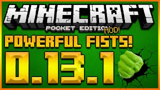 ★MINECRAFT POCKET EDITION 0.13.1 - POWERFUL FISTS MOD SHOWCASE - FIRE PUNCH, IRON MAN PUNCH & MORE!★ screenshot 1