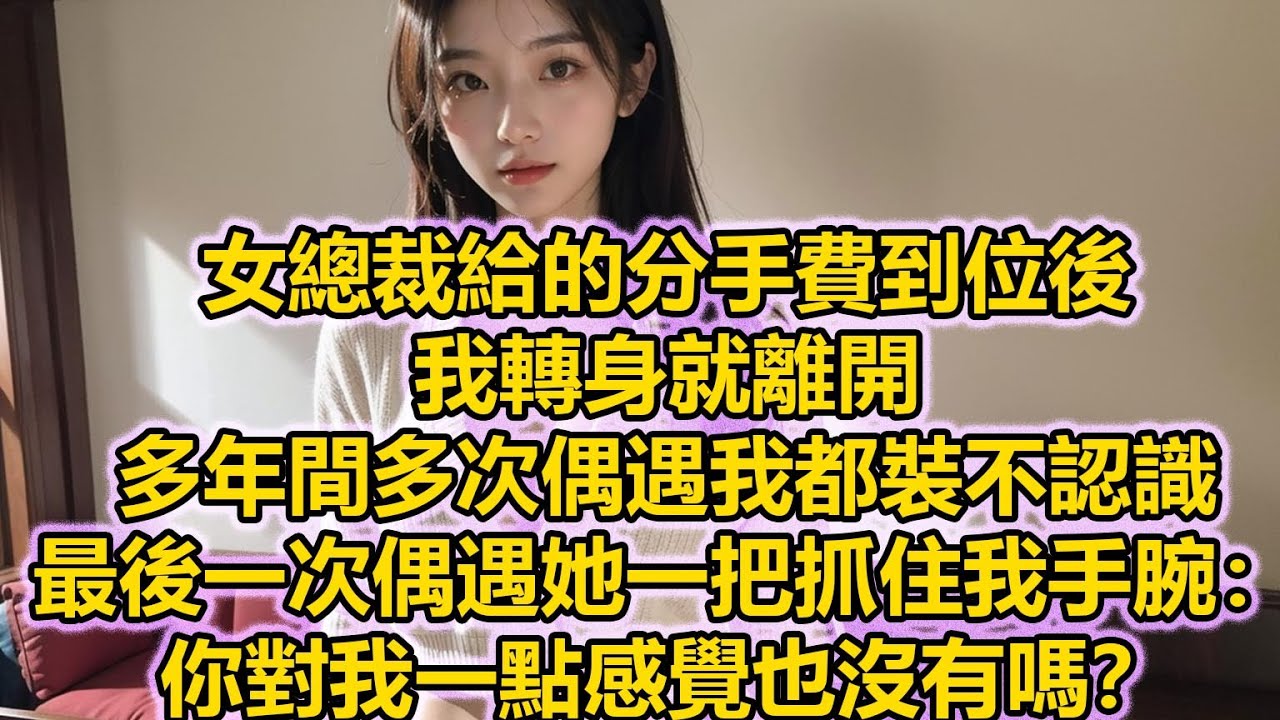 女總裁給的分手費到位後，我轉身就離開，多年間多次偶遇我都裝不認識，最後一次偶遇她一把抓住我手腕：你對我一點感覺也沒有嗎？