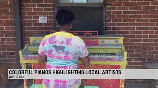 Colorful pianos throughout Greenville making music accessible, highlighting local artists and busine