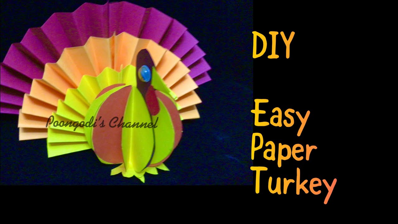 Very easy Paper turkey | Thanksgiving craft ideas | Beautiful paper turkey | Kids craft