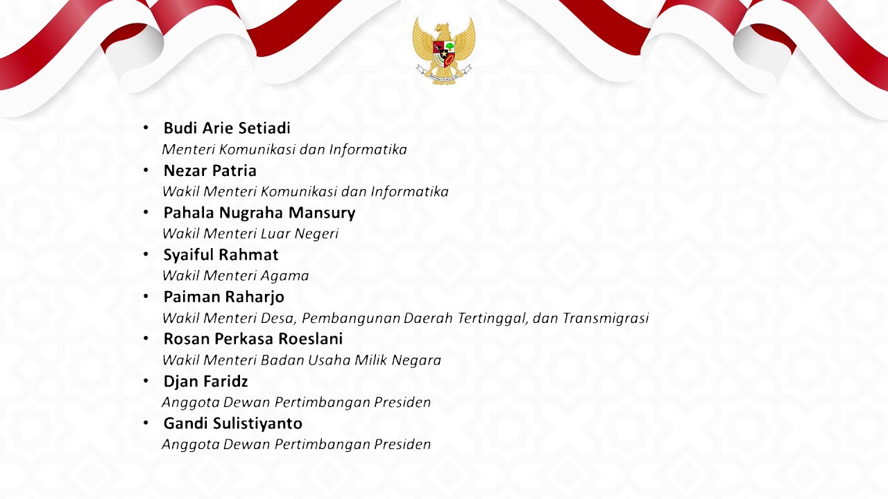 LIVE: Pelantikan Menteri, Wamen, dan Anggota Wantimpres Sisa Masa Jabatan 2019-2024, 17 Juli 2023