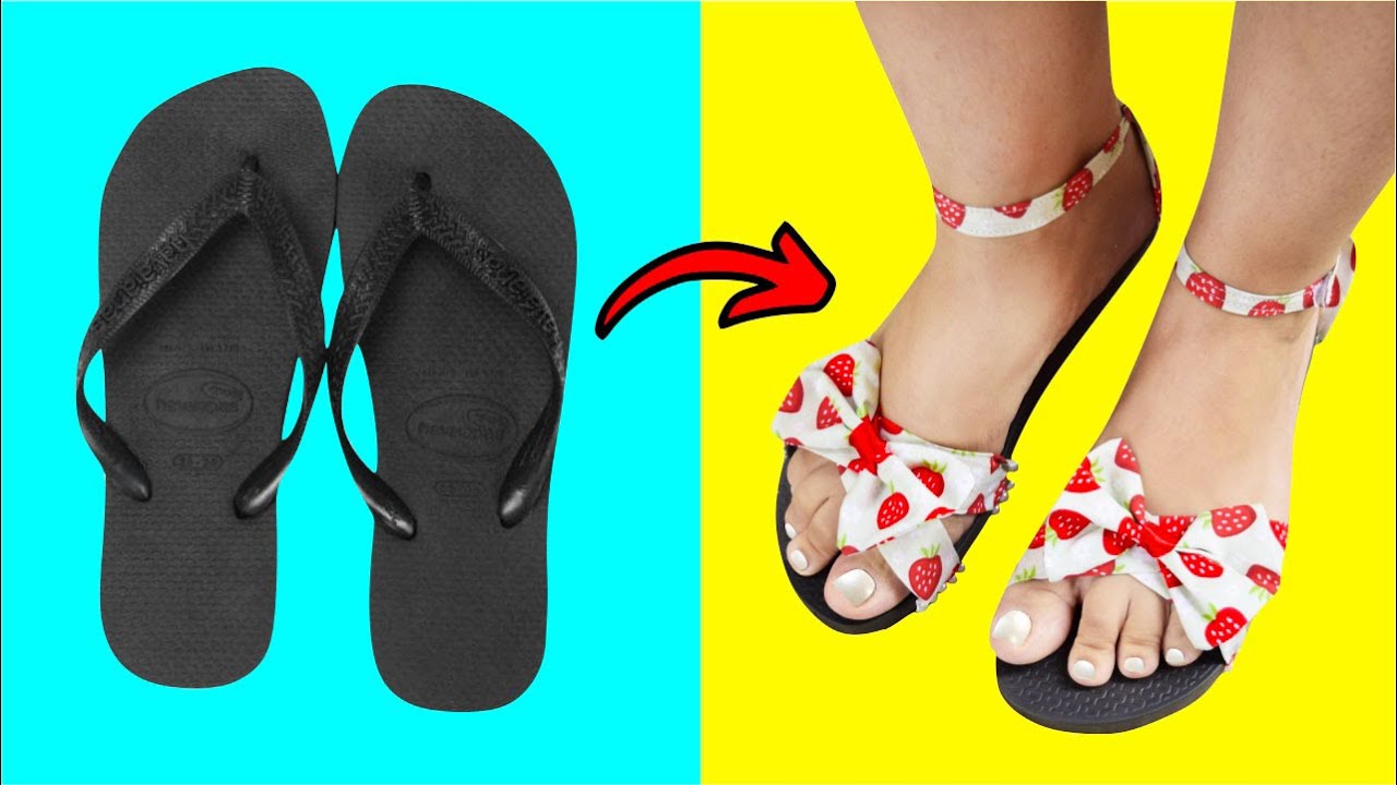 6 CUSTOMIZAÇÕES DE CHINELOS | CHINELO DE TECIDO MUITO FÁCIL DE FAZER | IDER ALVES