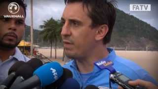 Gary Neville interviewed on Copacabana Beach ahead of England vs Brazil screenshot 1
