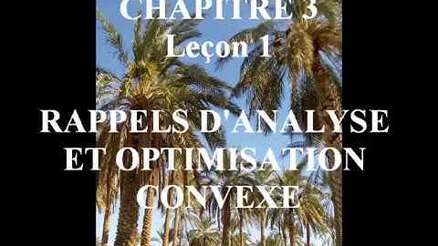 OPTIMISATION LINEAIRE  CHAPITRE 3 LEÇON 1. RAPPELS D