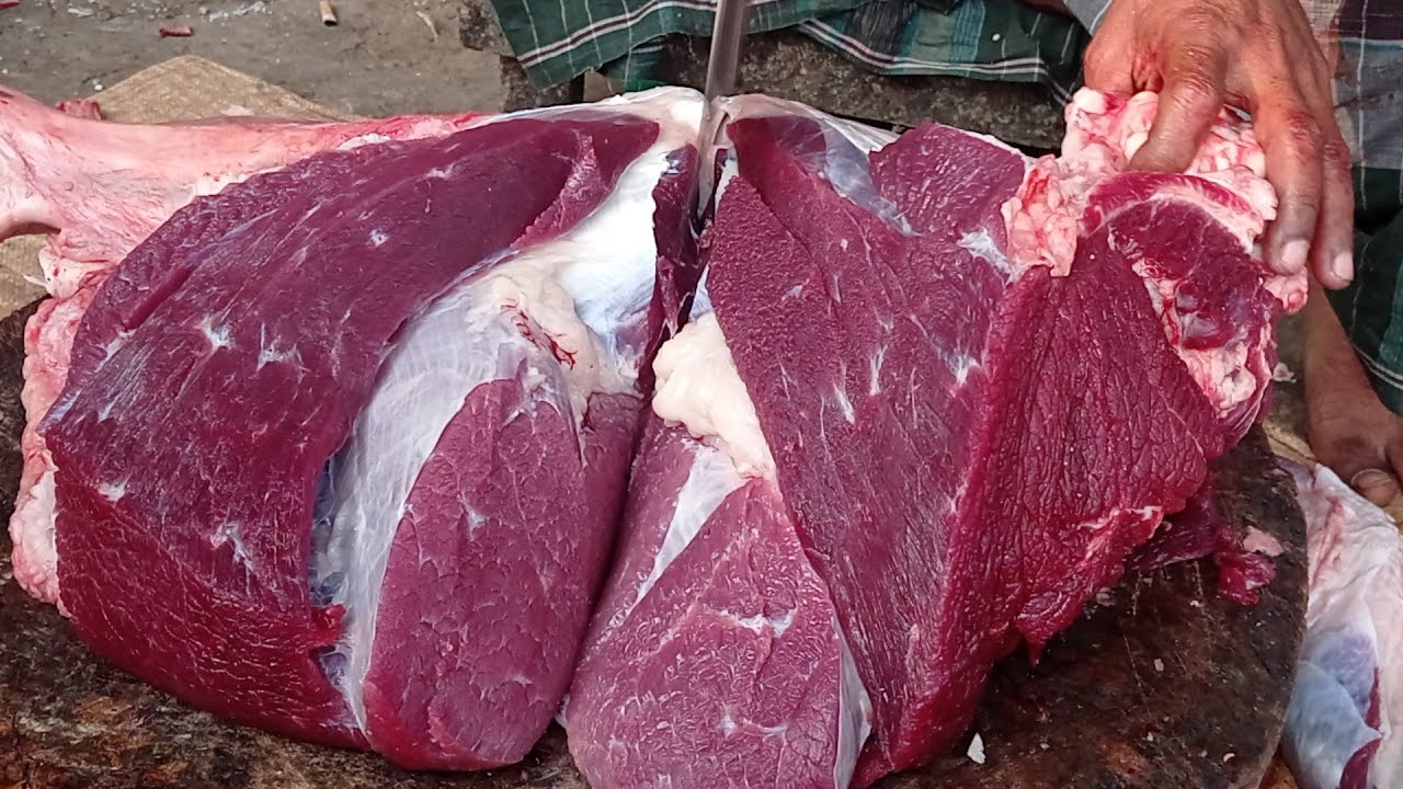 Amazing fastest workers meat cutting skills, Best beef cutting knife skills, How to make meat cow