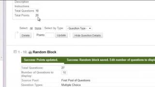 Creating a Test in blackboard