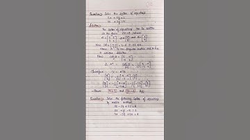 Solution of system of equations by matrix method