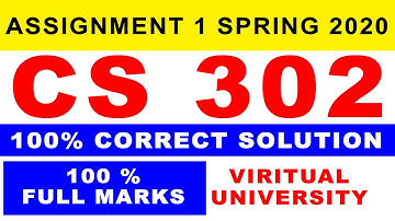 CS302 Assignment No 1 Solution Spring 2020 | Virtual University |