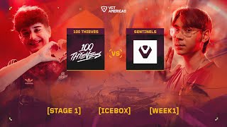 100 Thieves vs Sentinels  VCT Americas Stage 1  W1D2  Map 1