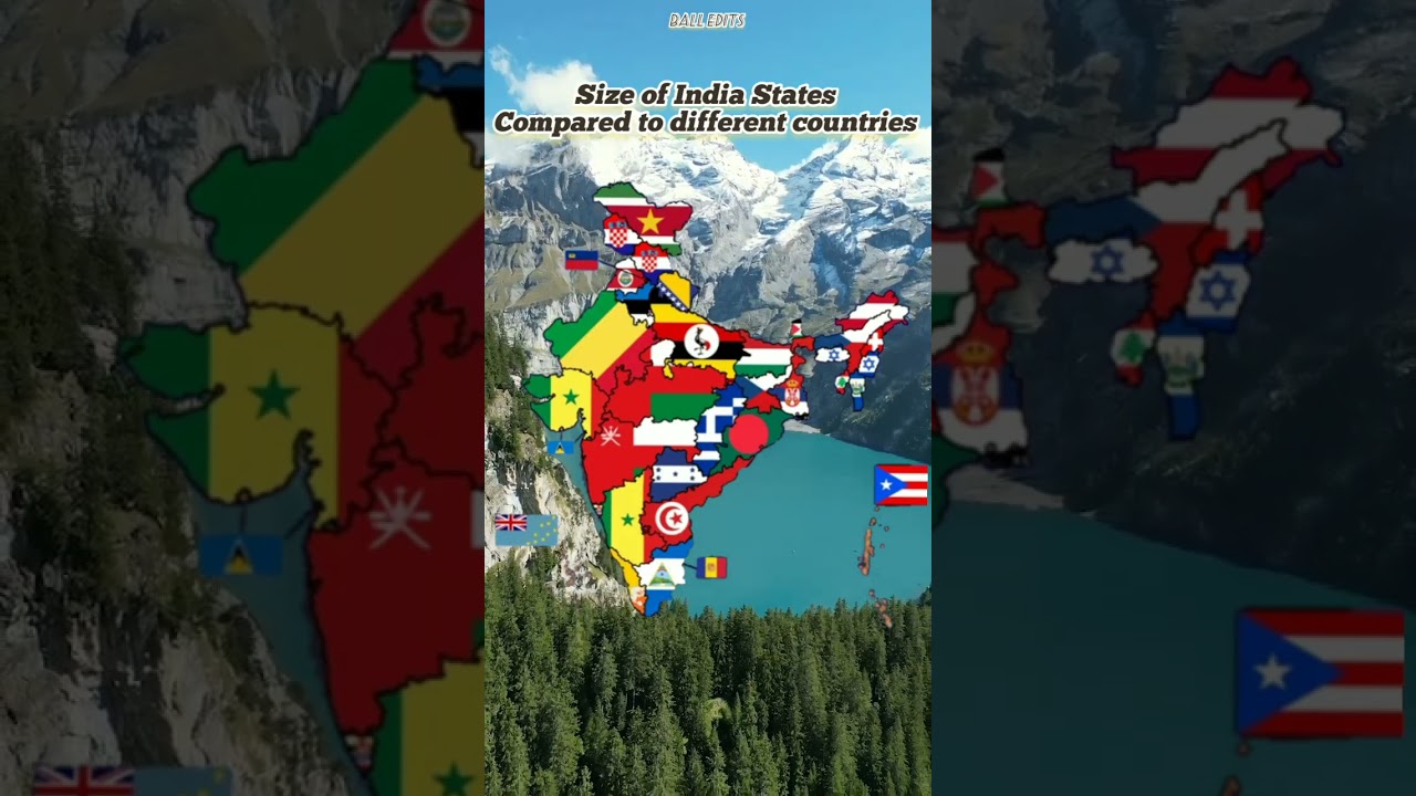Size of Indian state compare to different countries 