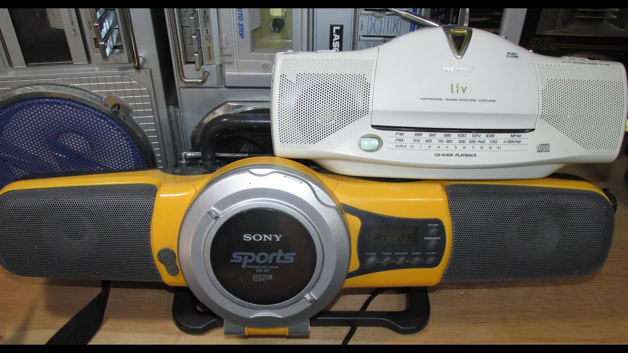 Sony ZS-X7 Yellow Sports compare SONY CFD-E10 Liv White CD