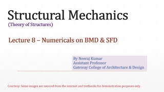 Lecture 8   Part 1 Numerical on BMD & SFD Example 1