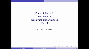 Data Science 1 - Probability 16 - Binomial Experiments 1