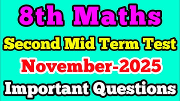 8th maths Second Mid Term Test Important Questions November-2025 English medium 9th maths sums