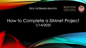 How to Complete a SIMnet Project