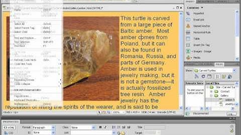 Dreamweaver CS5 Tutorial The Designer View Workspace Menu Bar Basics Adobe Training Lesson 1.2