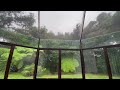 12 hours of Rain and Thunder in a Glass Roof Room