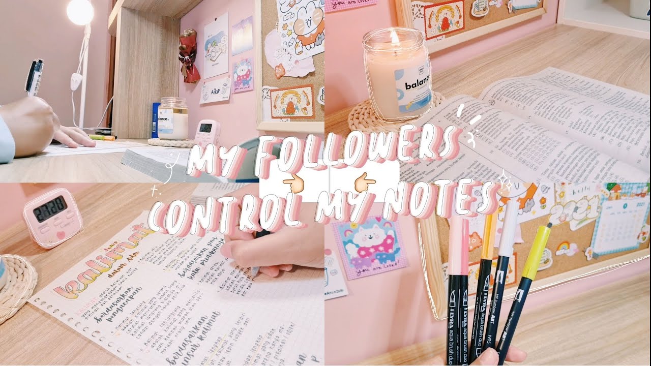 how i take my notes🗒🖇#2 // my followers controls my note!♡ // 🇮🇩 - YouTube