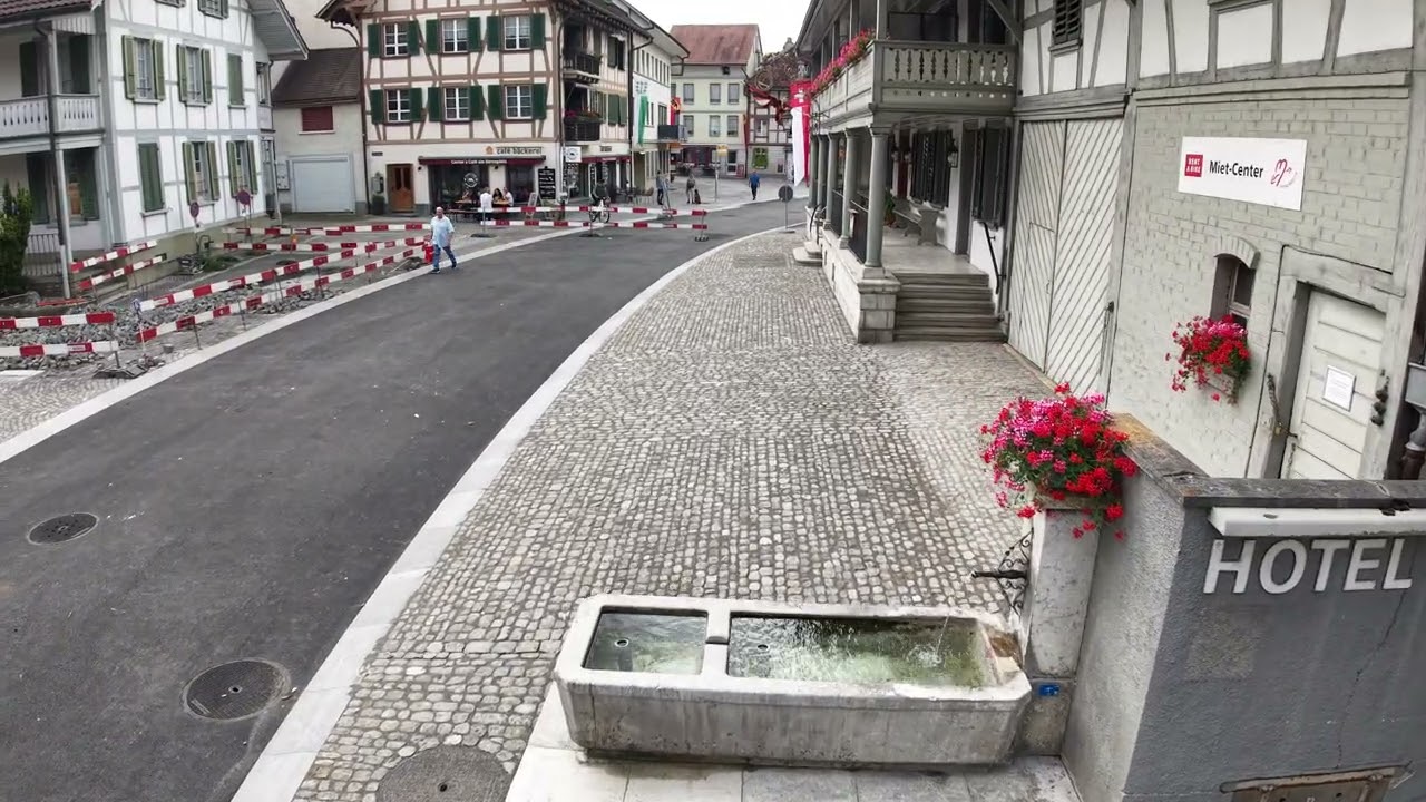 2025-07-27 Ortsdurchfahrt Laupen, Phase 5.2. Einen Tag vor Wiedereröffnung nach Sanierung
