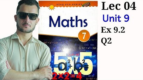 7th math unit 9 ex 9.2 Q2 afaq sun series