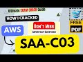 Cracked AWS SAA-C03 Exam in Just 2 Days🔥 IMPORTANT TOPICS 🔥 Amazon Solutions Architect Associate-PDF