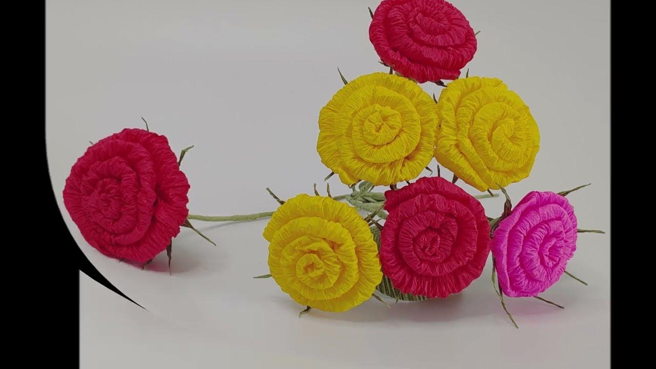 How to make an easy paper flower using crepe paper - Crepe paper