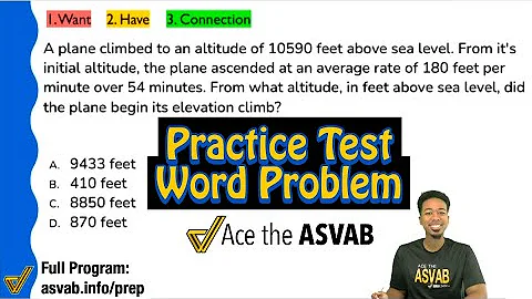ASVAB Arithmetic Reasoning - Practice Test Word Problem Walkthrough (Free Class Problem Explanation)