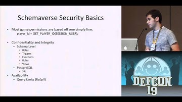 DEF CON 19 Hacking Conference Presentation By   Abstrct   When Space Elephants Attack A DEFCON Challenge for Database Geeks   Video clip1