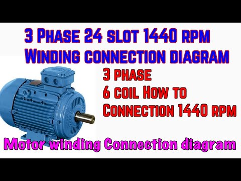 Three phase 3hp 24 slot 1440 rpm motor winding connection diagram|Motor winding | connection diagram