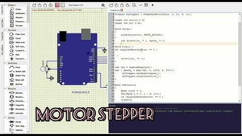 Simulasi Modifikasi MotorStepper dengan Push Button dan ArduinoUno menggunakan Software SimulIDE