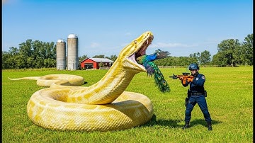Brave Heroes Save Innocent Peacock from Giant Python’s Attack 🦚🐍