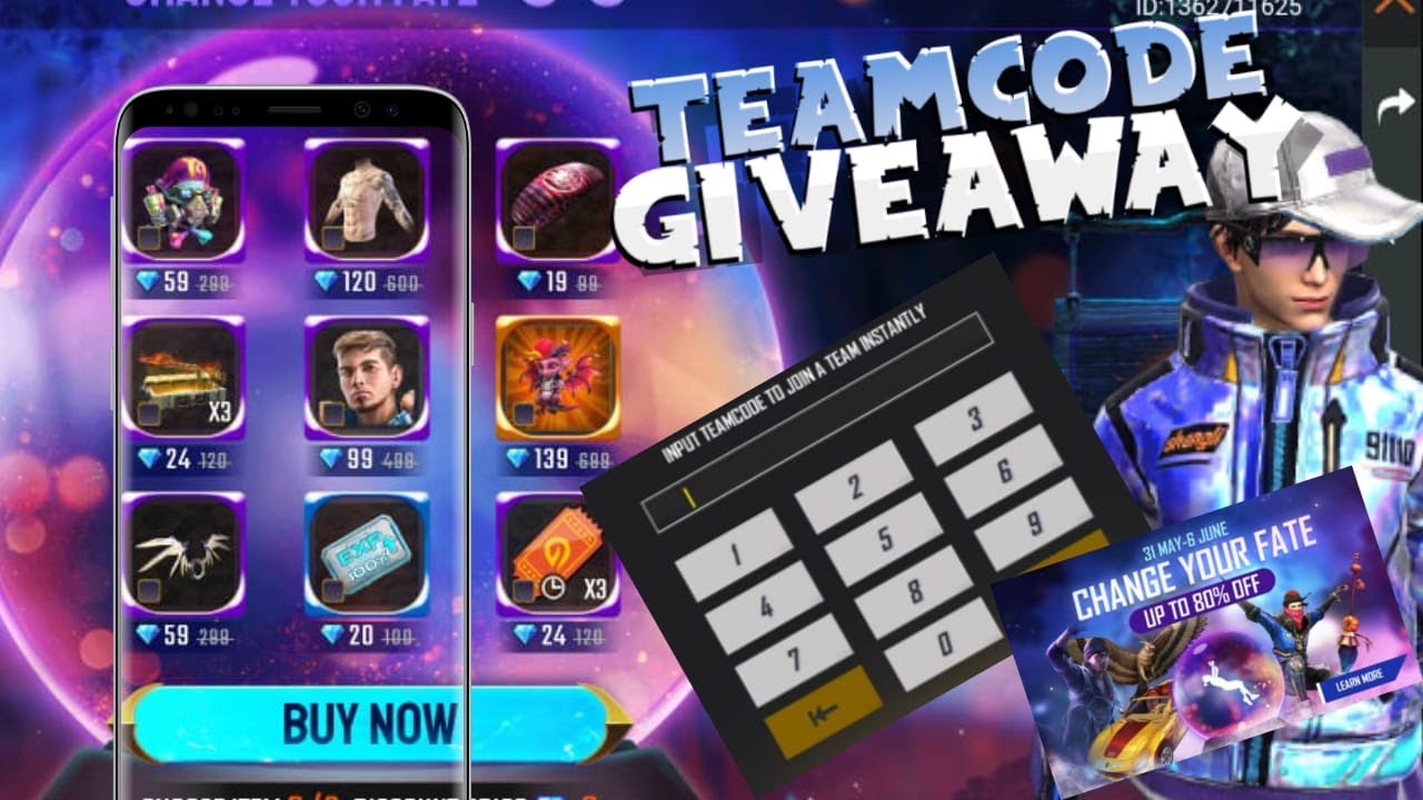 Team Code Giveaway Free Fire Live |Team Code giveaway live |FF Live ...