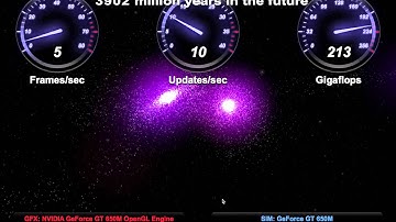 Galaxies Collide with OpenCL NBody Physics Simulation